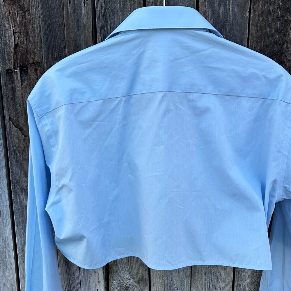 NWT Kkoncept Blue Bubble Crop Shirt Cotton L - Picture 10 of 16